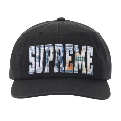 Supreme Embroidered Money Logo 6-Panel Hat Black