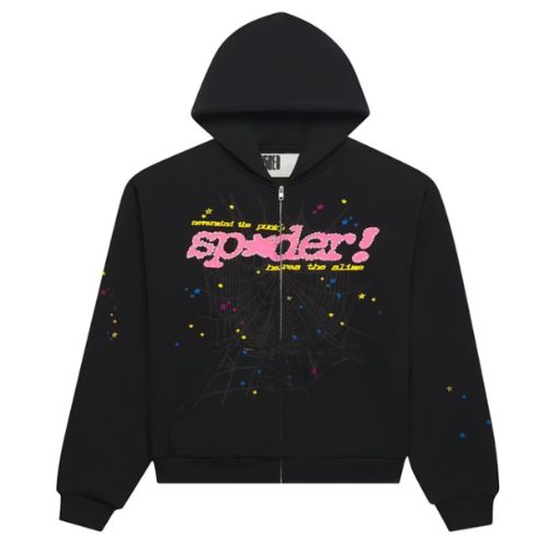 Sp5der Punk V2 Zip Up Black