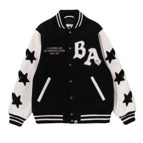 Bape Varsity Wool Jacket Black