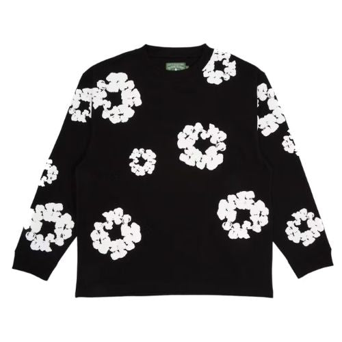 Denim Tears Long Sleeve Cotton Wreath T-shirt Black