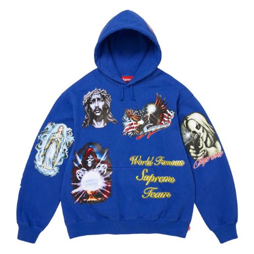 Supreme Stickers Hooded Royal
