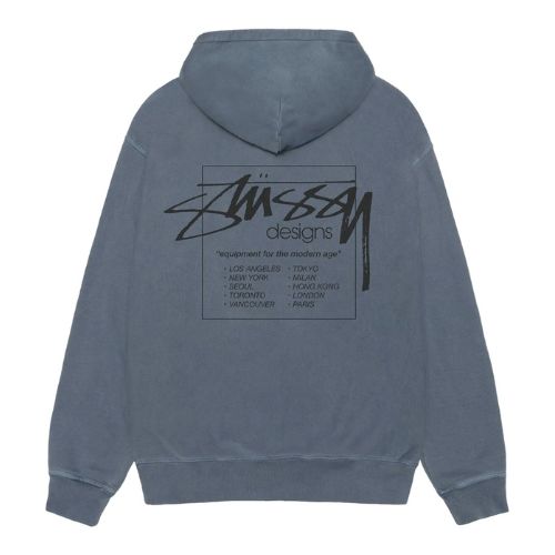 Stüssy Modern Age Pig Dyed Zip Up Navy
