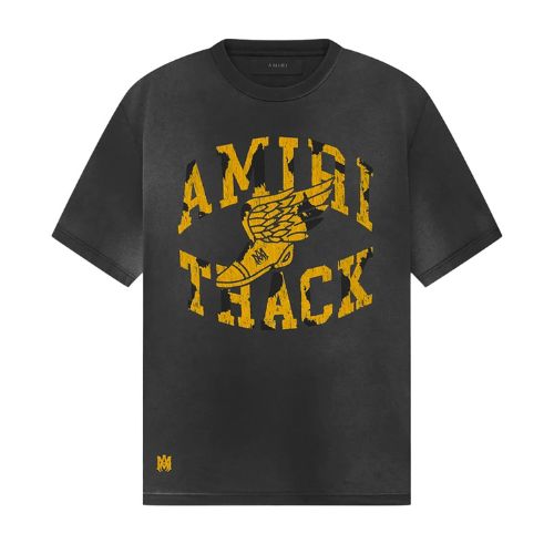 Amiri Track Tee Washed Black