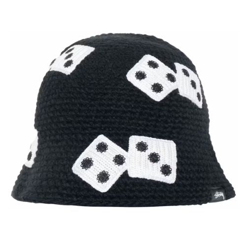 Stüssy Dice Knit Bucket Hat Black