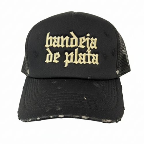 bandeja de plata gorra de camionero negra/beige