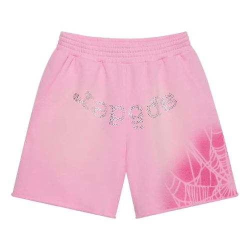 Sp5der OG Web V2 Spray Sweatshort Light Pink