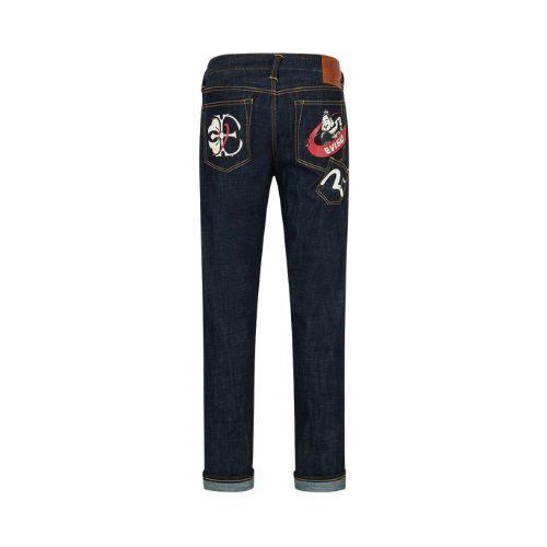 Evisu Godhead Golfing Print Slim Fit Jeans