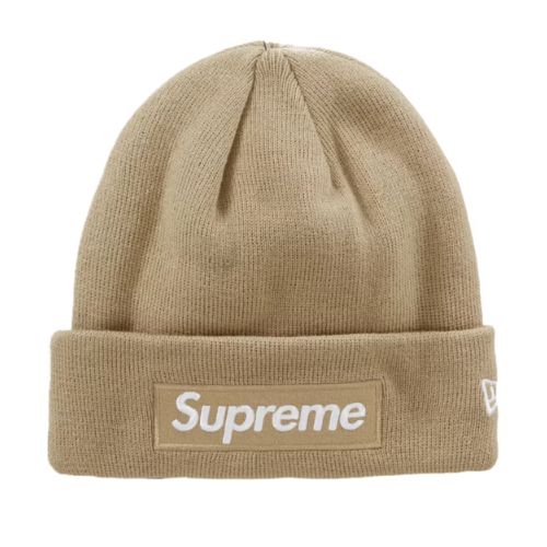 Supreme Box Logo Beanie Dark Sand