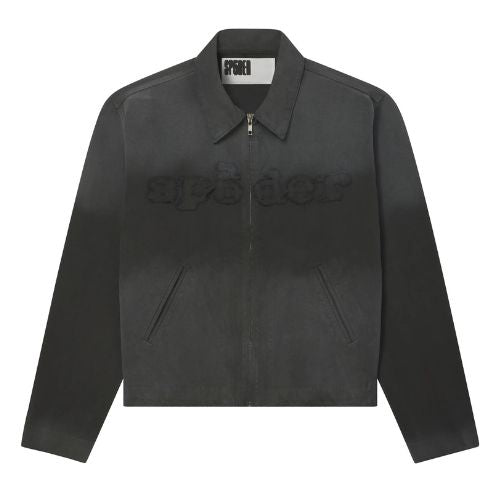 Sp5der Distressed Logo Work Jacket Onyx