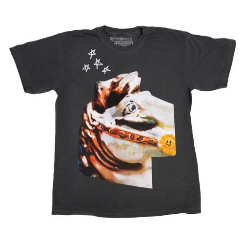 Travis Scott  Astroworld Horse Head Tee Washed Black