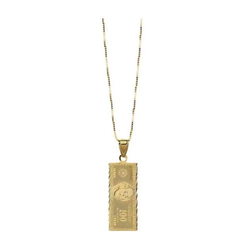 Supreme 100 Dollar Bill Gold Pendant