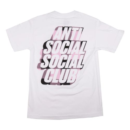Anti Social Social Club Blocked Pink Plaid White Tee
