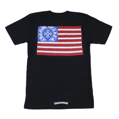 Chrome Hearts T-Shirt American Flag Dagger Negro