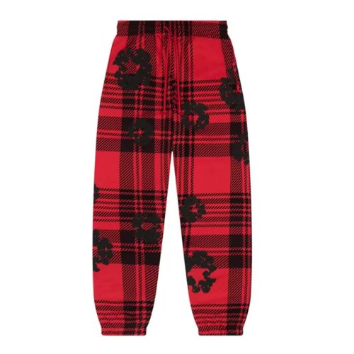 Denim Tears Plaid Cotton Wreath Sweatpants Red 