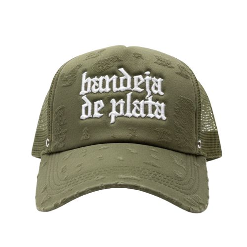 bandeja de plata gorra de camionero verde/beige