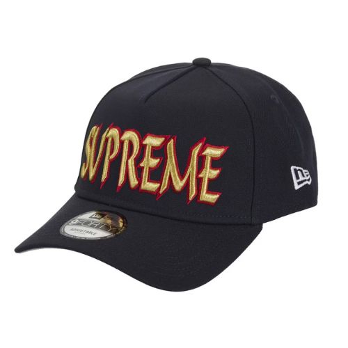 Supreme Sharp Spellout Adjustable New Era Navy Hat