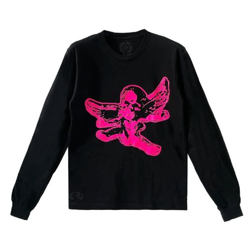 Chrome Hearts Foti Skull LS Black and Pink