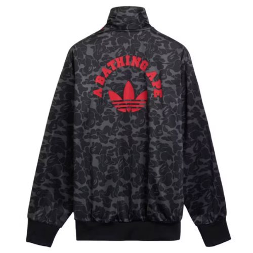 BAPE x Adidas All Over Print SSTR Sports Jacket Black