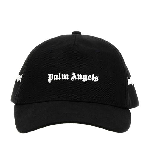 Palm Angels Logo-Print Cotton Hat Black