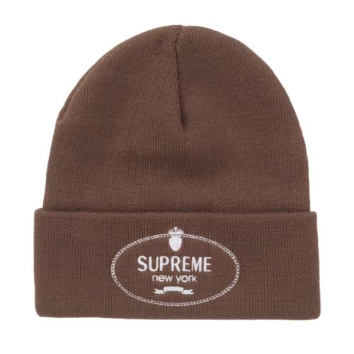 Supreme Crest Beanie Brown