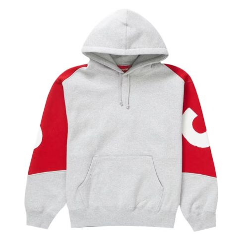 Supreme Big Logo Jacquard Hooded Sweatshirt Heather Grey