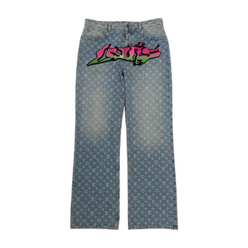 Louis Vuitton Baggy Denim Jeans “Graffiti” 