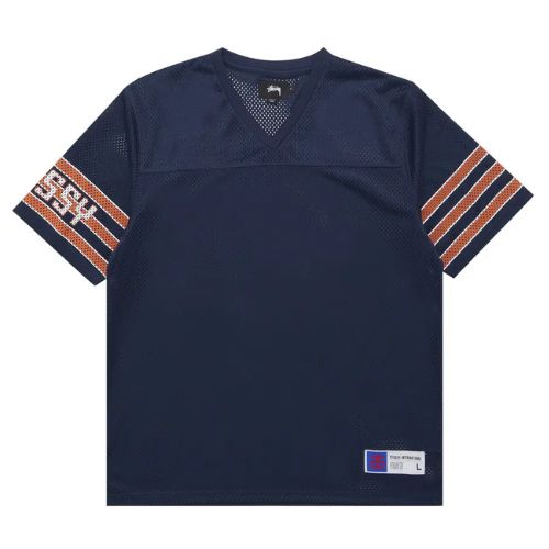 Stüssy Sleeve Stripe Football Jersey Navy