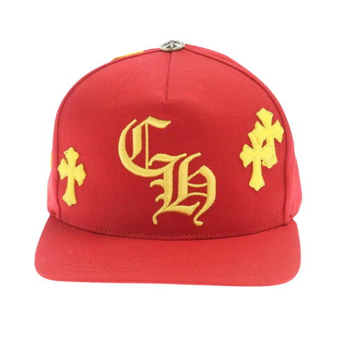 Chrome Hearts CH Cross Patch SnapBack Hat Red