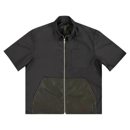 Chrome Hearts Carpenter Leather Pocket Zip Up Shirt