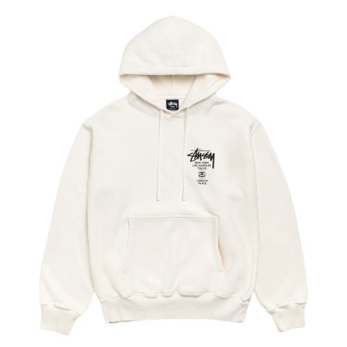 Stüssy World Tour Pigment Dyed Hoodie Natural