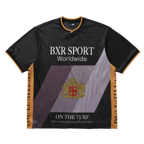 Born x Raised Crest Soccer Jersey Black W/ Grey