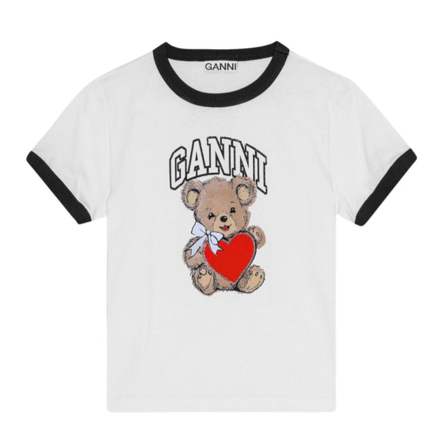 Ganni White Basic Jersey Bear