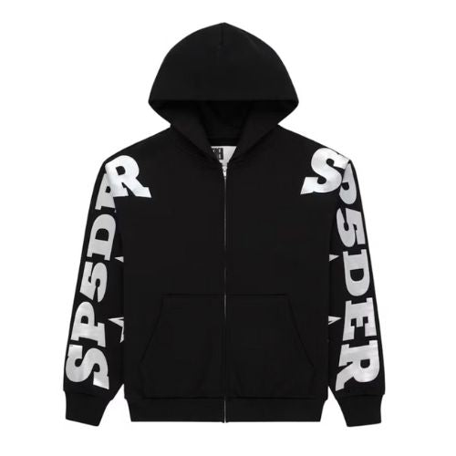 Sp5der MX555 Zip Hoodie Black