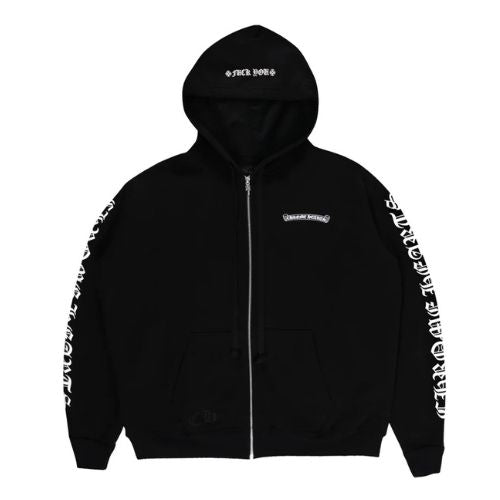 Chrome Hearts  Scroll Logo Zip Up Black