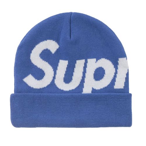 Supreme Big Logo Beanie Blue
