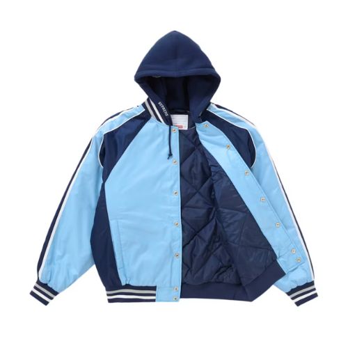 Supreme Hooded Stadium Jacket Blue