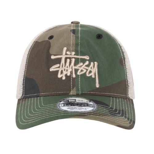 Stüssy New Era 9Twenty Basic Trucker Woodland Camo