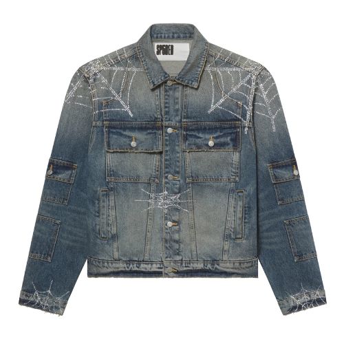 Sp5der Web Denim Jacket Indigo