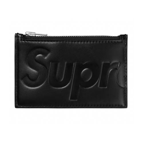 Supreme Leather Zip Card Holder Black