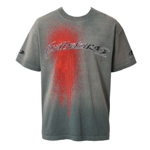 Hellstar Spray Paint logo T-Shirt Grey