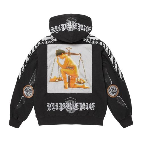 Supreme Wings Zip Up Hooded Sweatshirt (FW25) Black