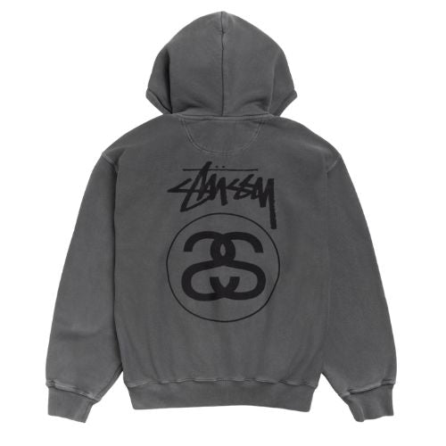 Stüsssy Stock Link Pig Dyed Zip Up Black