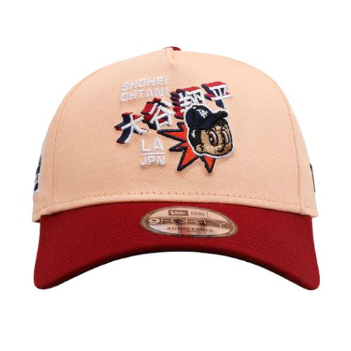 New Era LA Dodgers Shohei Ohtani Snapback Peach/Burgundy 