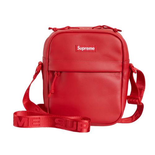 Supreme Leather Shoulder Bag Red