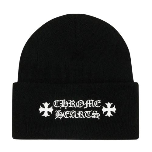 Chrome Hearts Black Logo Beanie