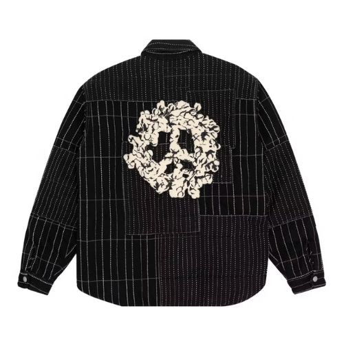 Denim Tears Peace Patchwork Padded Jacket Black