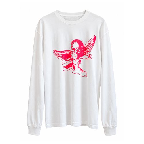 Chrome Hearts Foti Skull L/S White and Pink