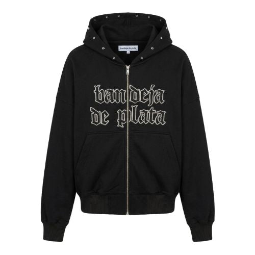bandeja de plata zip up hoodie black