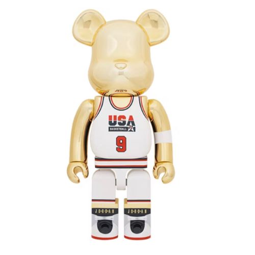 Bearbrick Michael Jordan 1992 Team USA (Dream Team) 1000% Gold Chrome