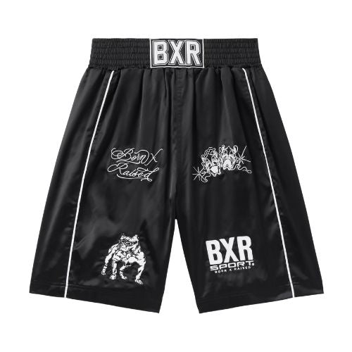 Born x Raised Satin Boxing Trunks Black